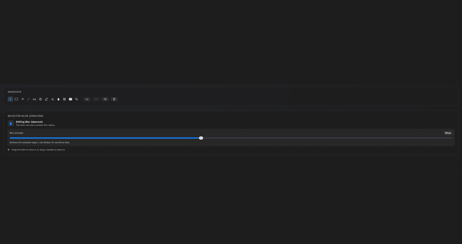 Foldout Image Annotator showing layered screenshot markup tools on macOS